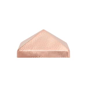 8 in. x 8 in. Hammered Copper Pyramid Slip Over Fence Post Cap