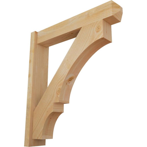 Ekena Millwork 6 in. x 34 in. x 30 in. Douglas Fir Balboa Craftsman Rough Sawn Outlooker