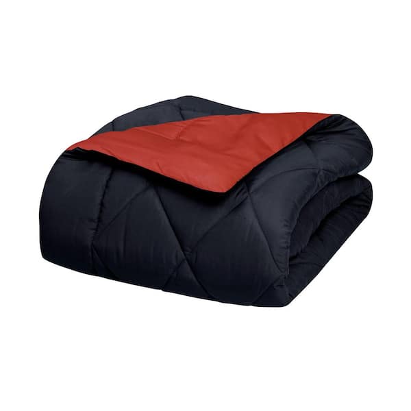 Elegant Comfort 2-Piece Black/Burgundy Twin XL Comforter Set