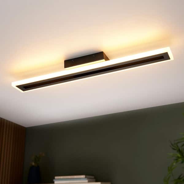 Avers 23.6 in. 1-Light Matte Black Rectangular Linear Dimmable Integrated CCT Selectable LED Vanity Light
