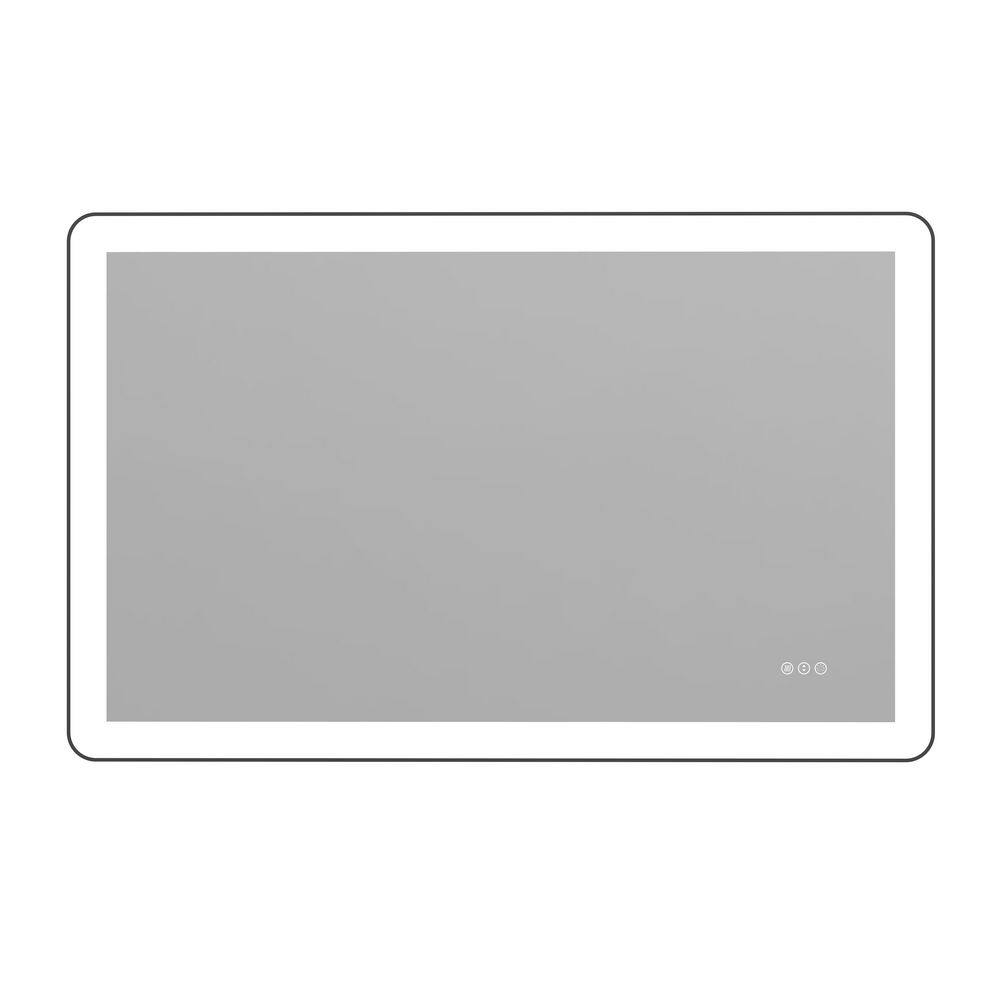 48 in. W x 30 in. H Rectangular Aluminum Framed and Dimmable 3-Color Temperature Wall Mount LED Bathroom Mirror in Black price history on PriceWatchPro