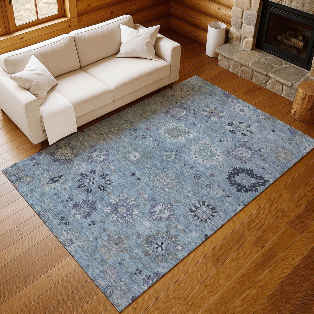 Chantille Machine Washable Indoor/Outdoor Abstract ACN2289 Denim 5 ft. x 7 ft. 6 in. Area Rug price history on PriceWatchPro
