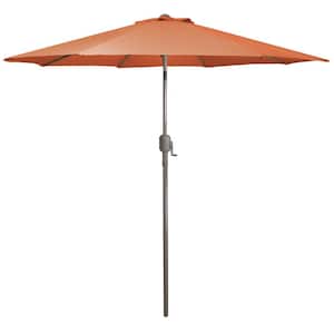 9 ft. Outdoor Patio Market Umbrella with Hand Crank and Tilt Orange