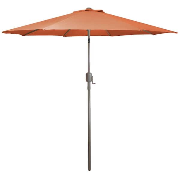Northlight 9 ft. Outdoor Patio Market Umbrella with Hand Crank and Tilt Orange