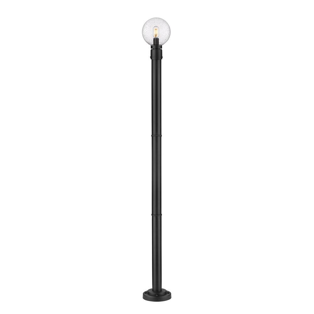 Laurent 1-Light Black Aluminum Hardwired Outdoor Weather Resistant Post Lig