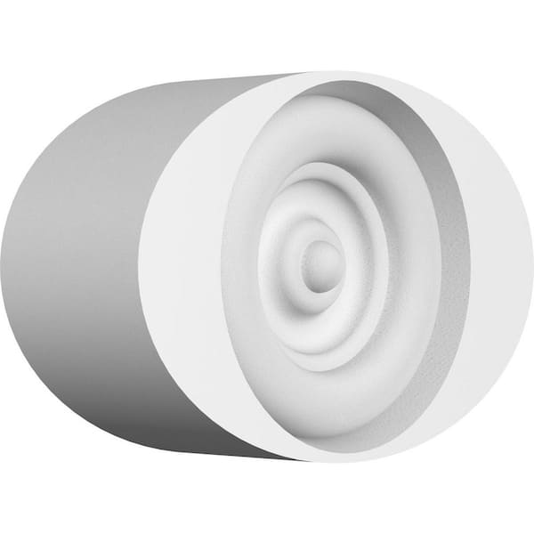 Ekena Millwork 1 in. x 3 in. x 2 in. Standard Dalton Bullseye Rosette with Square Edge Moulding