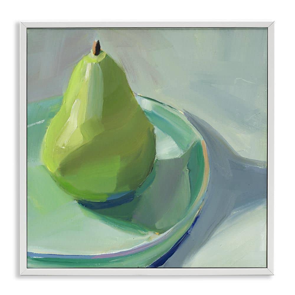 Pear On Dish Still Life by Jenny Westenhofer White Framed Food Giclee Art Print 12 in. x 12 in. price history on PriceWatchPro