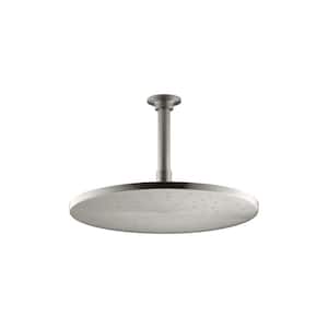 1-Spray 12 in. Single Ceiling Mount Fixed Rain Shower Head in Vibrant Brushed Nickel
