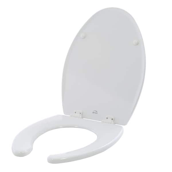 Bemis B1055000 Elongated Open Front Less Cover Toilet Seat in White for sale online 