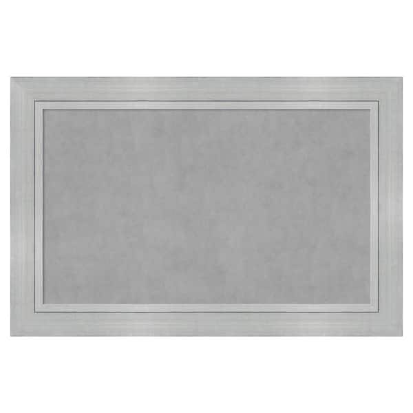 Amanti Art Romano Silver 47 in. x 31 in Framed Magnetic Board