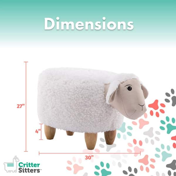 Critter Sitters White Sheep Plush Animal Shape Ottoman CSSHPOTT-WHT - The  Home Depot