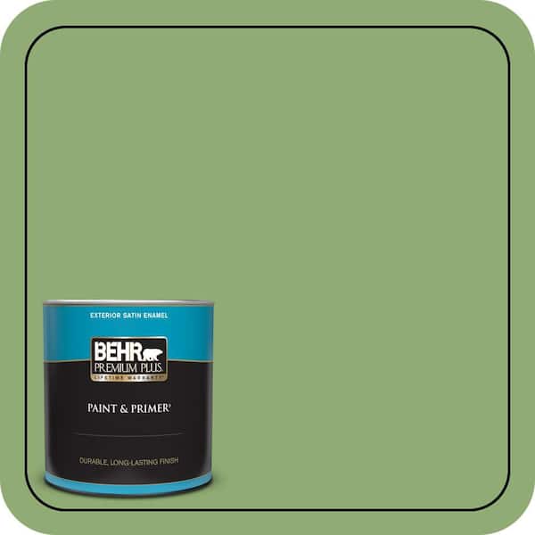 BEHR PREMIUM PLUS 1 qt. #430D-5 Geranium Leaf Satin Enamel Exterior ...