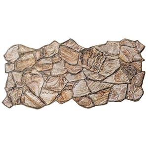 3D Falkirk Retro V 39 in. x 19 in. Brown Faux Stone PVC Decorative Wall Paneling (10-Pack)