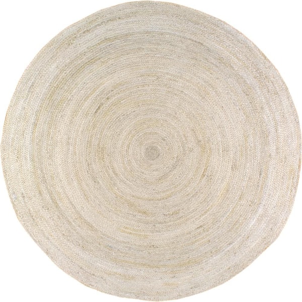 Rigo Chunky Loop Jute Off-White 7 ft. Farmhouse Round Rug