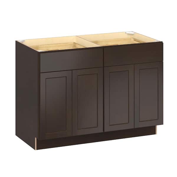Emerson Cocoa Base 2-Drawer with 4-Door Ready to Assemble Kitchen Cabinet (48 in. W x 34.5 in. H x 24-in. D)