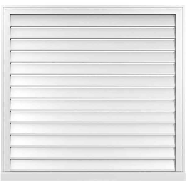 Ekena Millwork 42" x 40" Vertical Surface Mount PVC Gable Vent: Functional with Brickmould Sill Frame