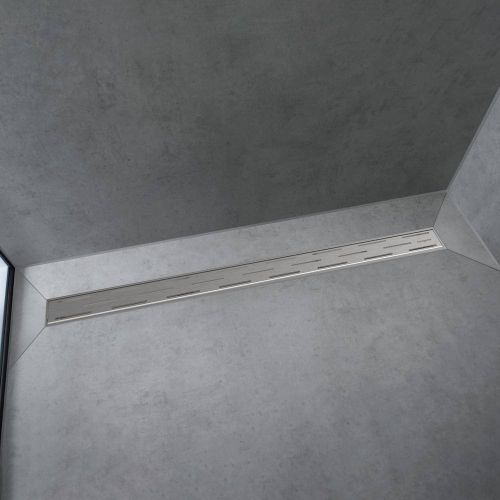 Brushed Stainless Steel Linear Shower Drain with Adjustable Frame