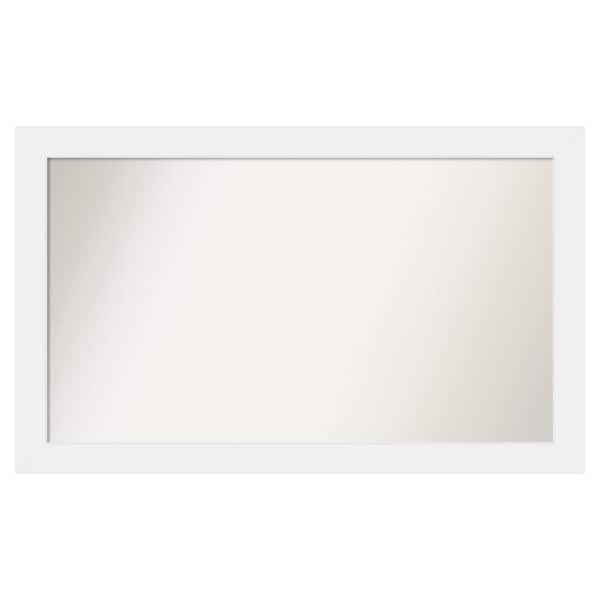 Amanti Art Corvino White 49 in. x 30 in. Custom Non-Beveled Matte Wood Framed Bathroom Vanity Wall Mirror