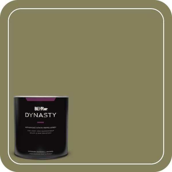 BEHR DYNASTY 1 qt. #PMD-47 Martini Olive Eggshell Enamel Interior Stain-Blocking Paint and Primer