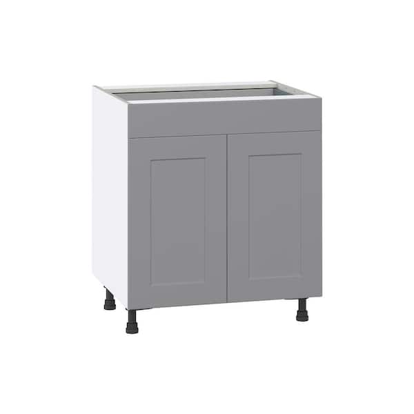 J COLLECTION Roseland 30 in. W x 24 in. D x 34.5 in. H Assembled Shaker Base Kitchen Cabinet in Slate Gray with Drawers