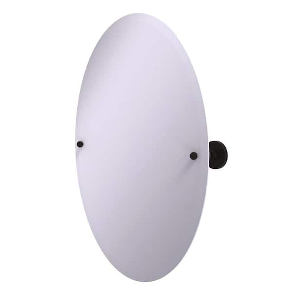 Allied Brass Prestige Skyline Frameless Oval Tilt Mirror with Beveled Edge in Oil Rubbed Bronze