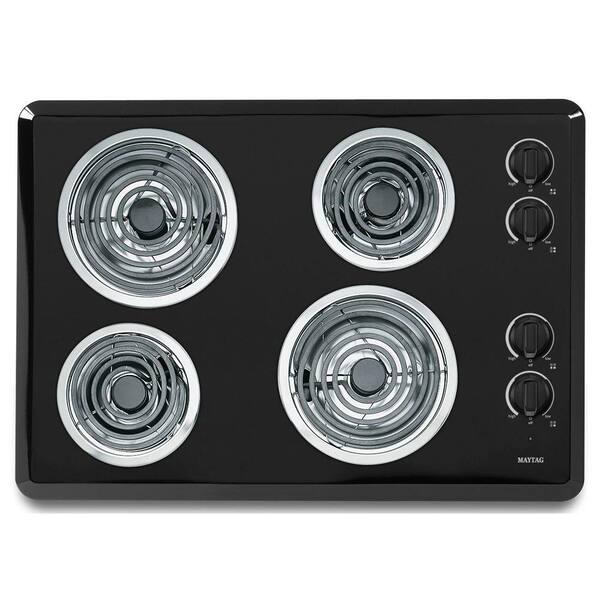 Maytag 30 in. Coil Electric Cooktop in Black with 4 Elements