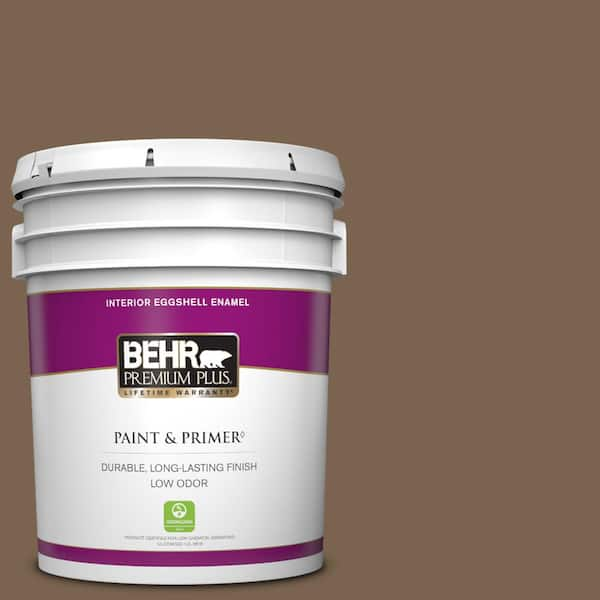 BEHR PREMIUM PLUS 5 gal. #N260-7 Folk Guitar Eggshell Enamel Low Odor Interior Paint & Primer