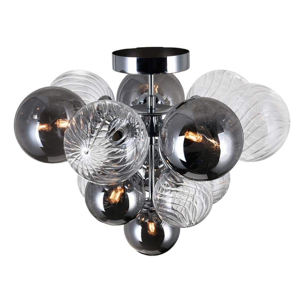 Pallocino 16" Chrome and Glass LED Flush Mount Light
