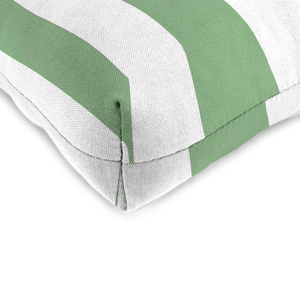 19" x 19" Green and White Polyester Outdoor Wicker Seat Cushion Set