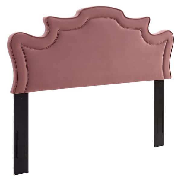 MODWAY Evangeline Performance 65.5in Velvet Full/Queen Headboard in Dusty Rose