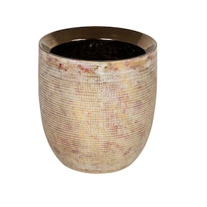 12 in. W x 12.2 in. H Metallic Gold Indoor Stone Decorative Pots