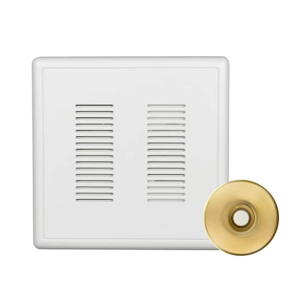 NICOR PrimeChime Plus 2 Video Compatible Wired Door Bell Chime Kit with Polished Brass Stucco Button