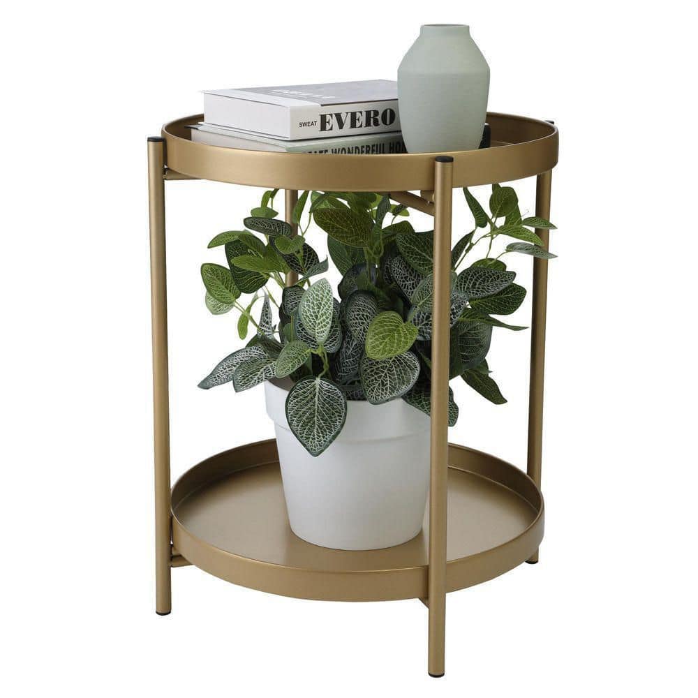 19.5 in. Outdoor Metal Plant Stand Holder Shelf (2-Tier) , Gold price history on PriceWatchPro