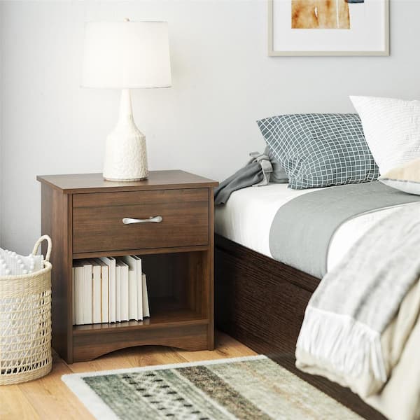 Ameriwood Home Jerry Hill Nightstand with 1 Drawer Cherry Oak 7020405COM