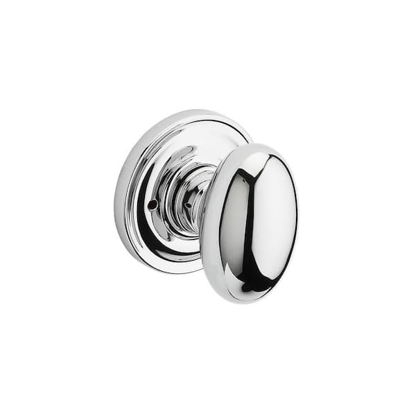 Baldwin Reserve Ellipse Polished Chrome Bed/Bath Door Knob with Traditional Round Rose