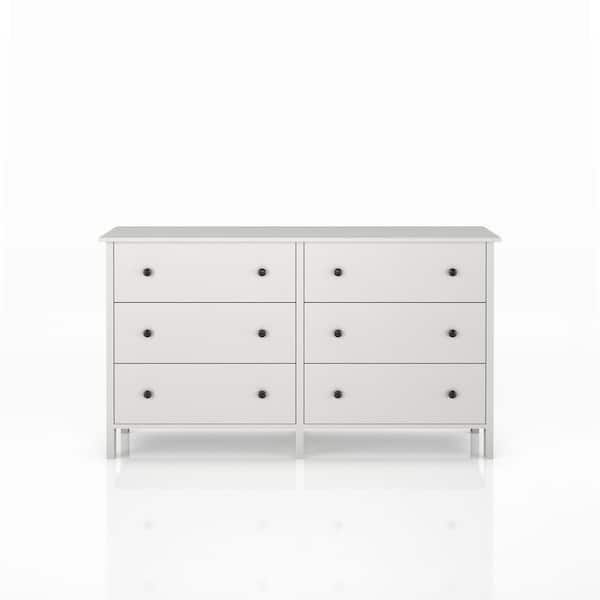 London White 6-drawer 52 in. W Dresser