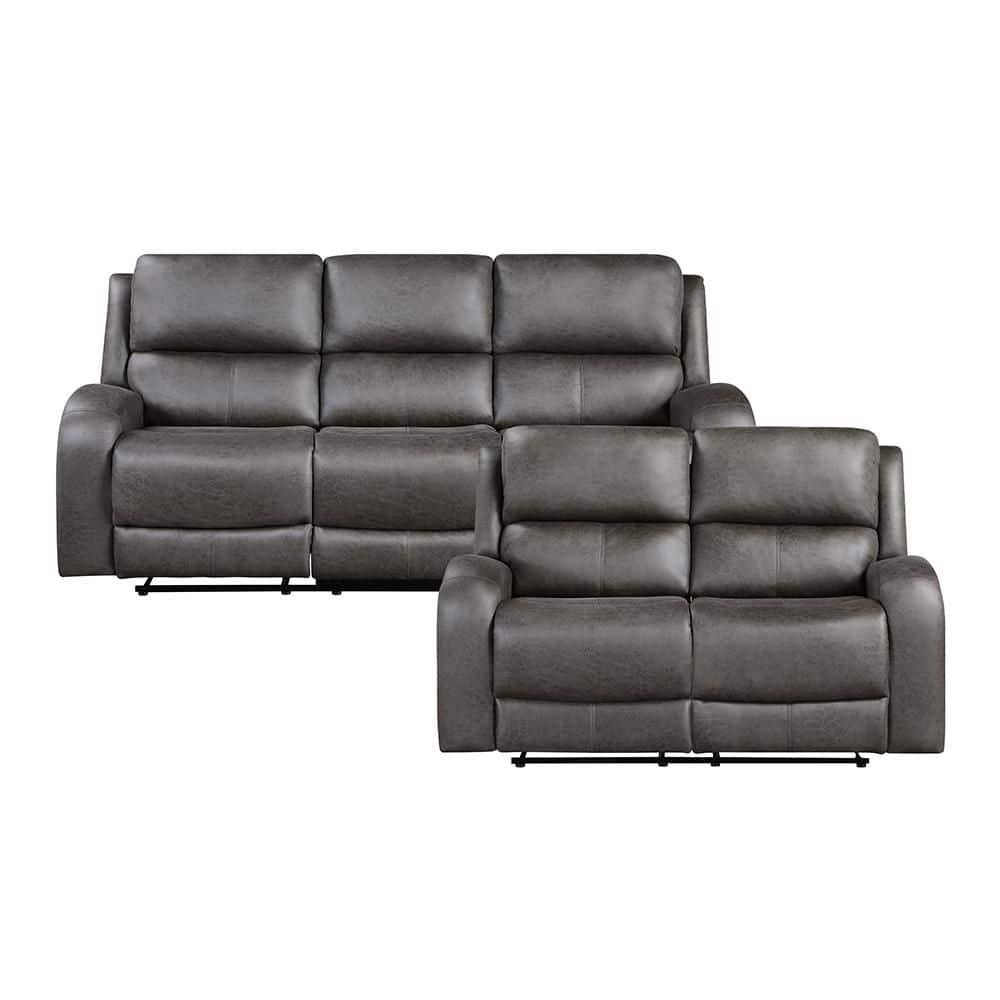 Lazzara Venture 84.5 in. W Round Arm Microfiber Rectangle 2-Piece
