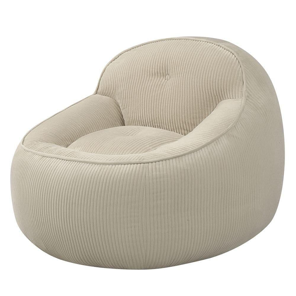 Camel Corduroy Bean Bag Chair, No Assembly Foam Filled Lounger Sofa price history on PriceWatchPro