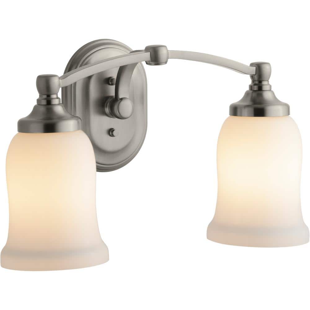 KOHLER Bancroft 2 Light Brushed Nickel Indoor Bathroom Vanity Light