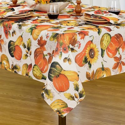 Elrene Grateful Season Fall Printed Tablecloth 21639MLT