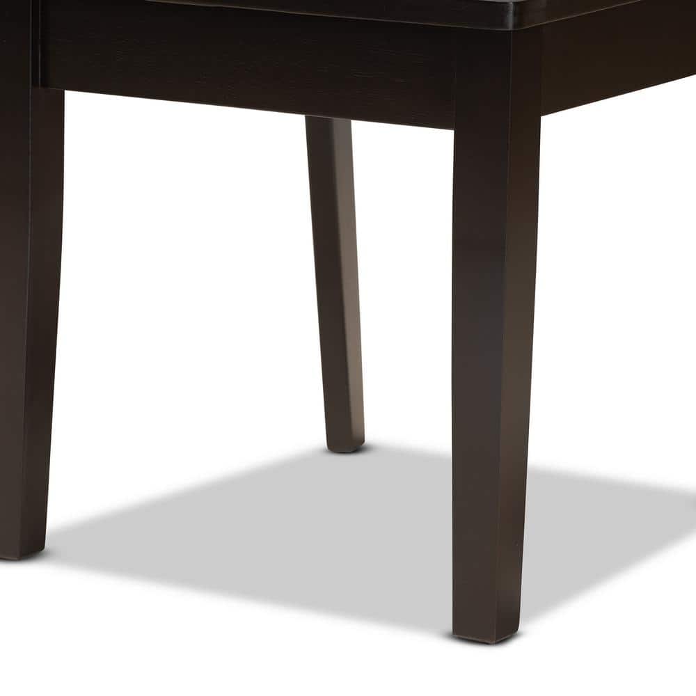Caron Dark Brown Solid Wood and Cane Low Back Dining Chair