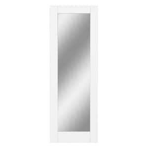 28 in. x 80 in. 1-Lite Mirrored Glass and Solid Core Manufacture Wood White Primed Interior Door Slab