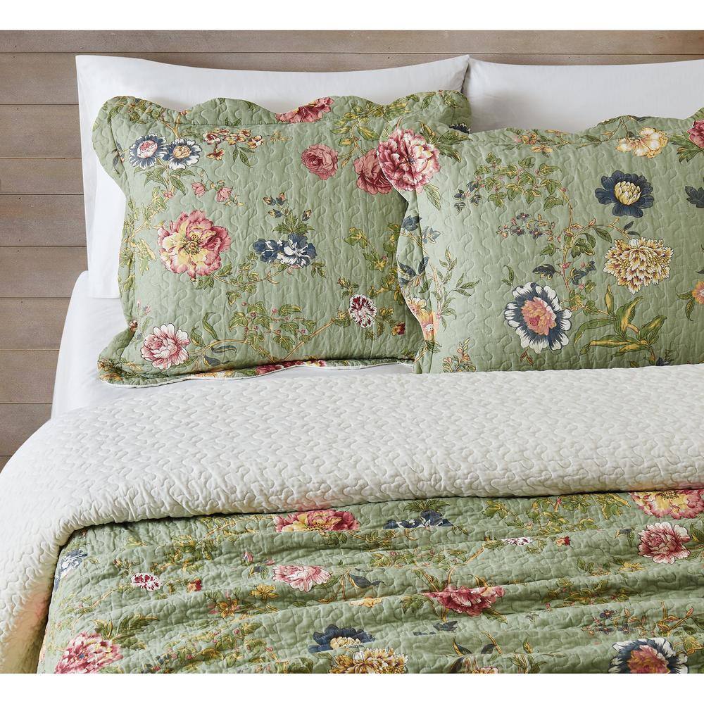 Edens Garden Twin Cotton Quilt Set with Pillow Sham