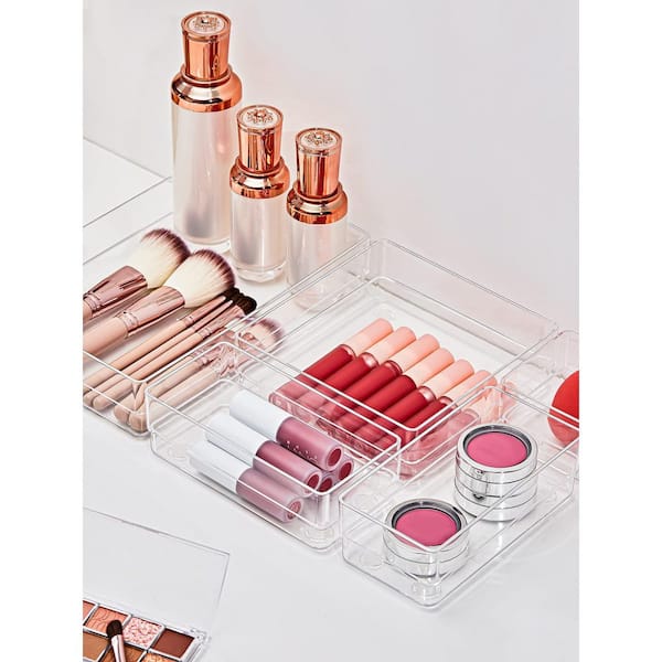 13-Piece Drawer Organizer with Non-Slip Silicone Pads for Makeup, Jewelries, Utensils