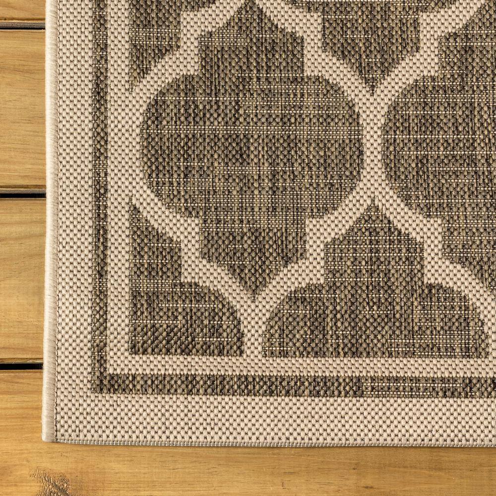 Trebol Moroccan Trellis Brown Beige 9' x 12' Indoor Outdoor Area Rug