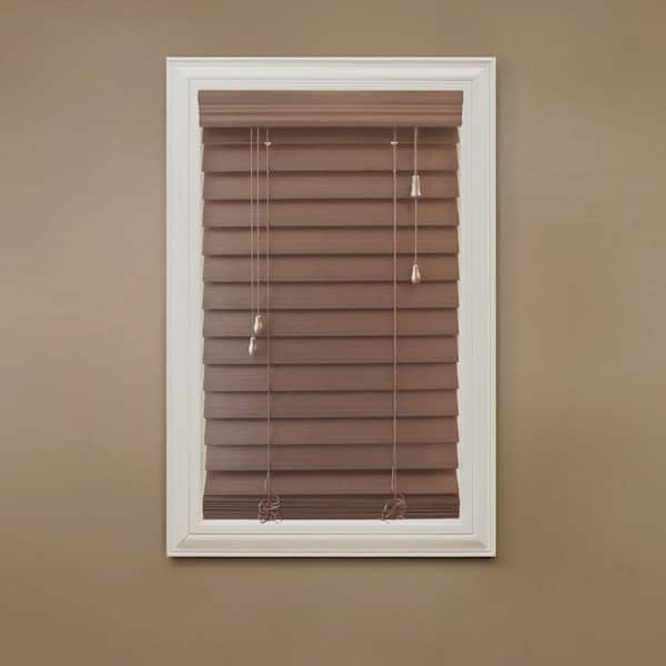 Home Decorators Collection Maple 2-1/2 in. Premium Faux Wood Blind - 42.5 in. W x 64 in. L (Actual Size 42 in. W x 64 in. L )