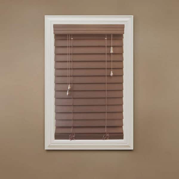 Home Decorators Collection Maple 2-1/2 in. Premium Faux Wood Blind - 18.5 in. W x 48 in. L (Actual Size 18 in. x W 48 in. L)