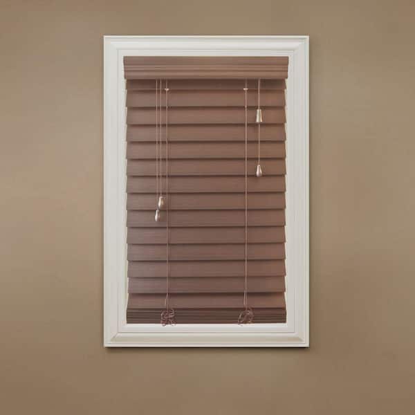 Home Decorators Collection Maple 2-1/2 in. Premium Faux Wood Blind - 19.5 in. W x 48 in. L (Actual Size 19 in. x W 48 in. L)
