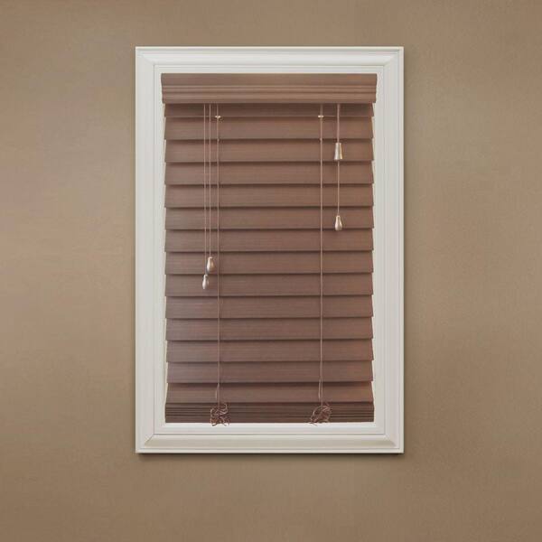 Home Decorators Collection Maple 2-1/2 in. Premium Faux Wood Blind - 57.5 in. W x 48 in. L (Actual Size 57 in. x W 48 in. L)