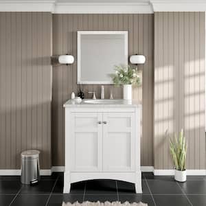 New Jersey 24 in. W x 22 in. D x 34 in. H Freestanding Single Sink Bath Vanity in White with White Carrara Marble Top